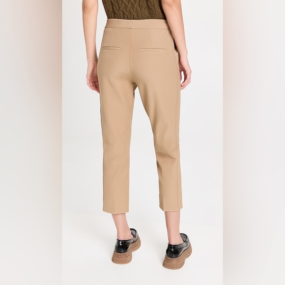 Vince Pecan Tan Pintuck Stove Pipe Cropped Pants Size 8‎ - Picture 4 of 11